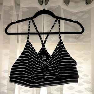 Old Navy Black White Striped Sports Bra Bralette